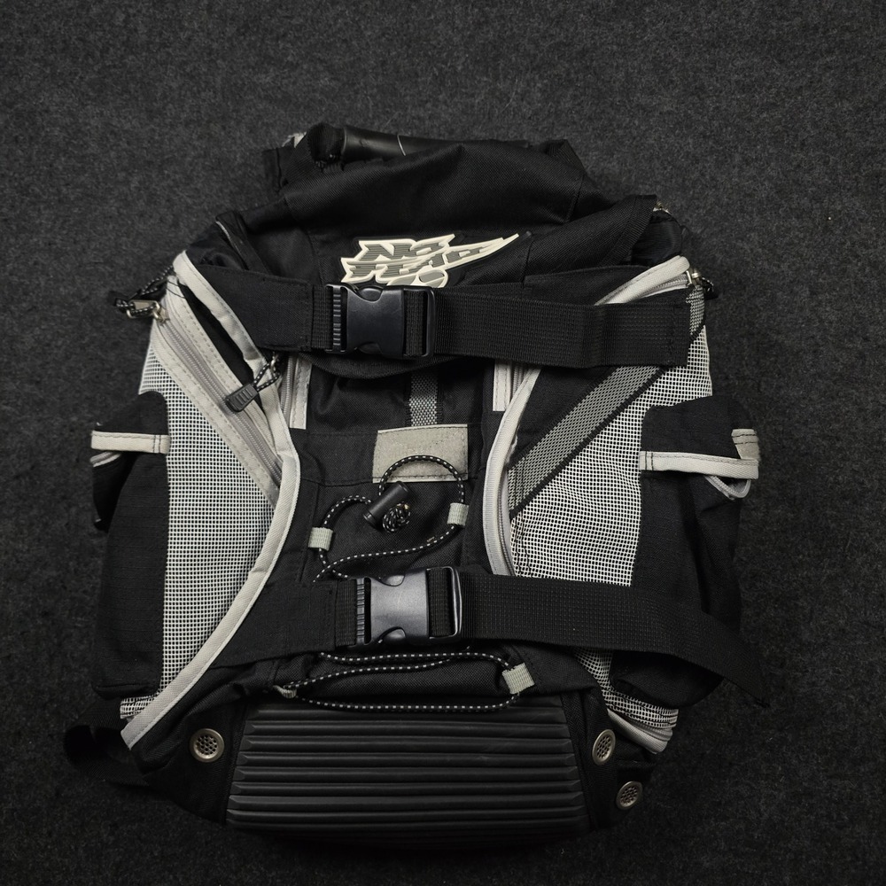 Vtg No Fear Backpack Black Grey Y2K Gorpcore Tactical Snowboarding Skater Bag